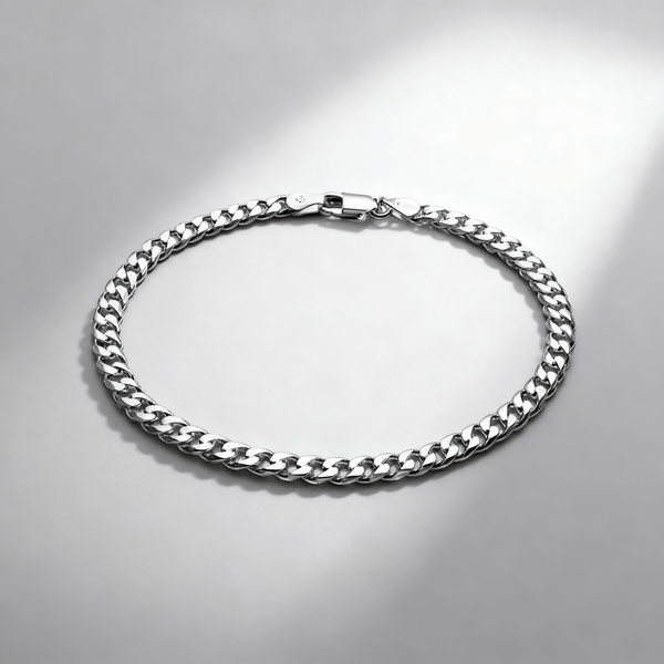 VORION Bracciale cubano leggero in argento sterling - 2,5mm