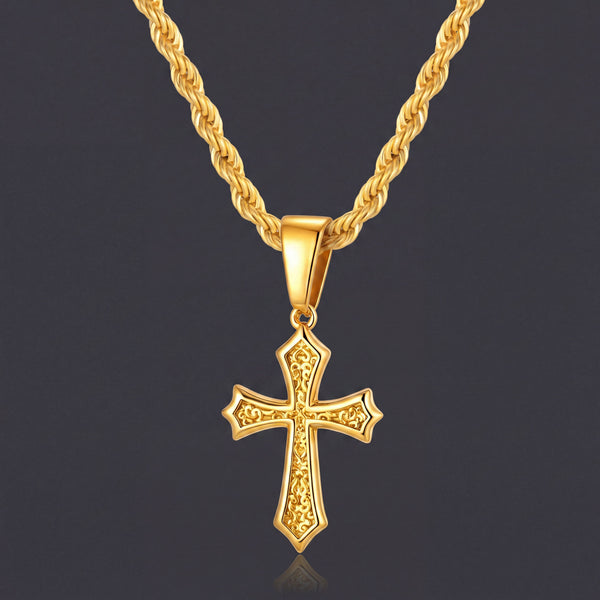 Filigree Cross Pendant, men's pendant necklace by MythologyTitans – view 1