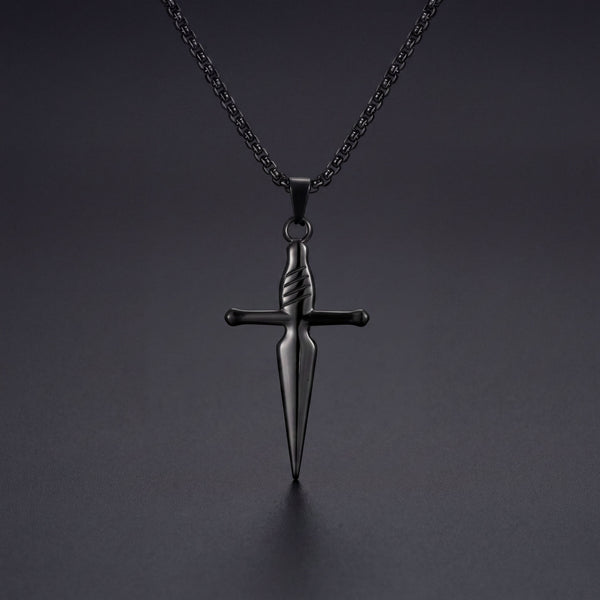 Matte Dagger Pendant, men's pendant necklace by MythologyTitans – view 1