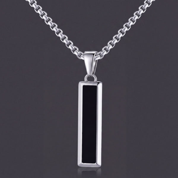 Onyx Bar Pendant, men's pendant necklace by MythologyTitans – view 1