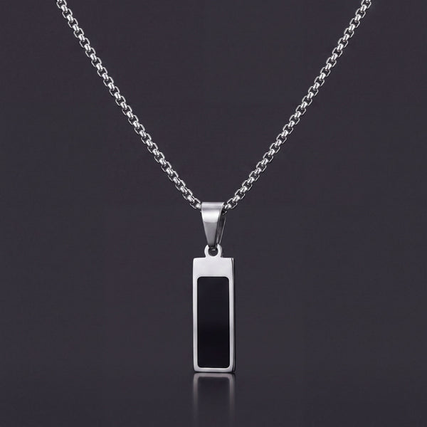 Onyx Bar Pendant, men's pendant necklace by MythologyTitans – view 1