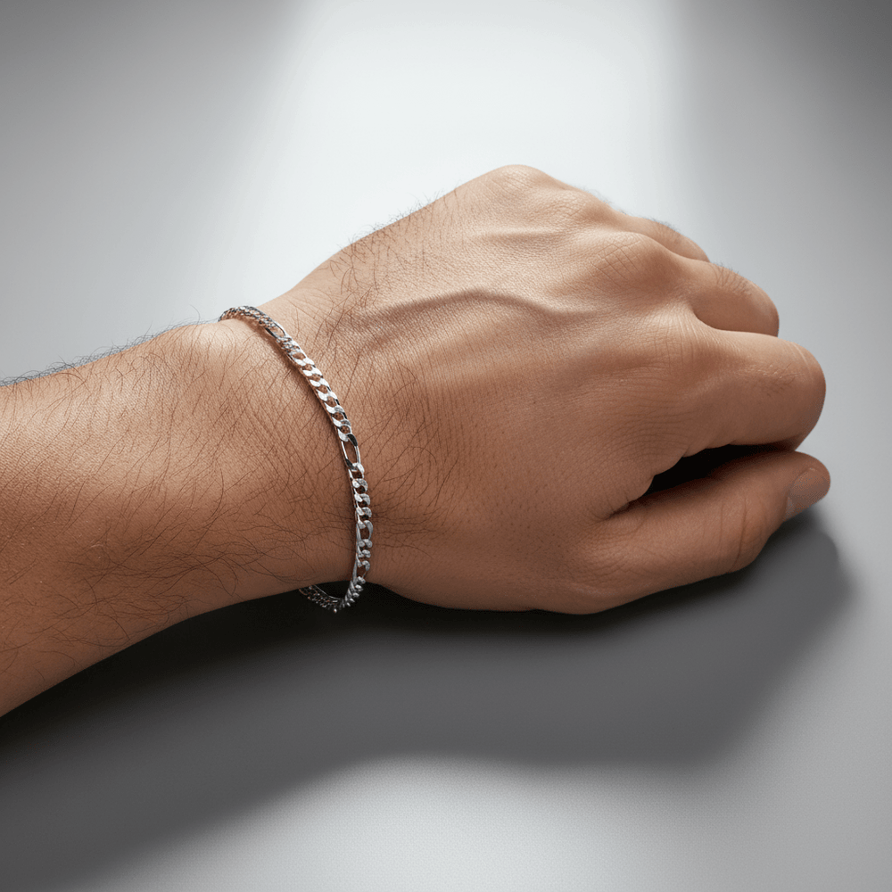 VALTARIS Thin Sterling Silver Figaro Bracelet – 1.5mm
