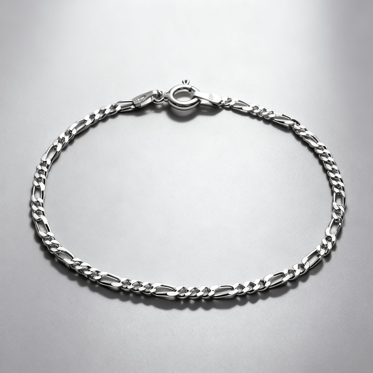 VALTARIS Thin Sterling Silver Figaro Bracelet  – 1.5mm