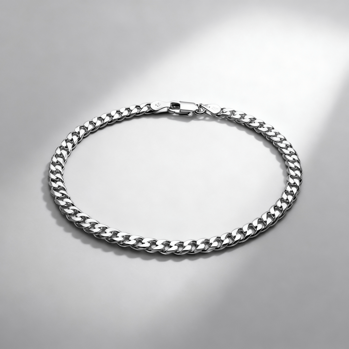 VORION Bracciale cubano leggero in argento sterling - 2,5mm