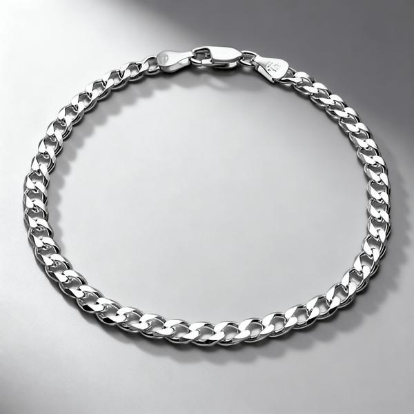 VORION Sterling Silver Light Cuban Bracelet - 4mm