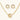 Gold-plated necklace and earring set with circular CZ crystal pendants featuring radial design on cream background