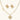 Gold-plated wavy jewelry set with crystal detailing featuring necklace with dual chains and matching textured earrings
