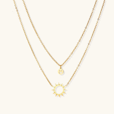 Sunshine Smiley Layered Necklace