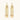 Cylindrical bar earrings featuring speckled natural resin center with polished metal caps and lever-back closures