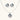 White gold plated spherical jewelry set with zirconia crystal pavé and dark lustrous centers on neutral background.