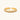 Adjustable gold-plated ring with row of sparkling crystals on ribbed band, shot against cream background
