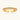 Adjustable gold-plated ring with row of sparkling crystals on ribbed band, shot against cream background