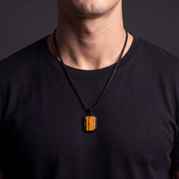 Tiger's Eye Tag Pendant