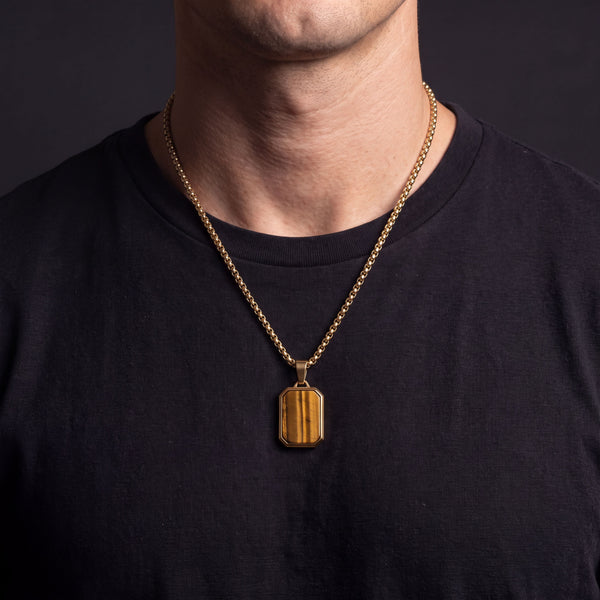 Tiger's Eye Tag Pendant