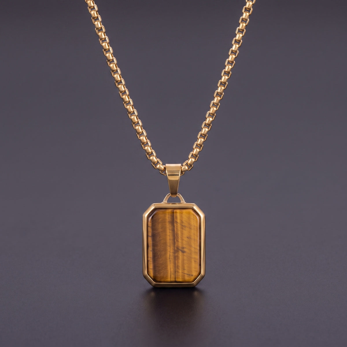 Tiger's Eye Tag Pendant