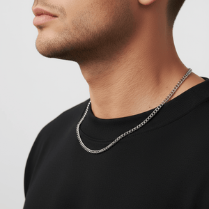 Collier cubain léger en argent sterling VORION - 3,5mm