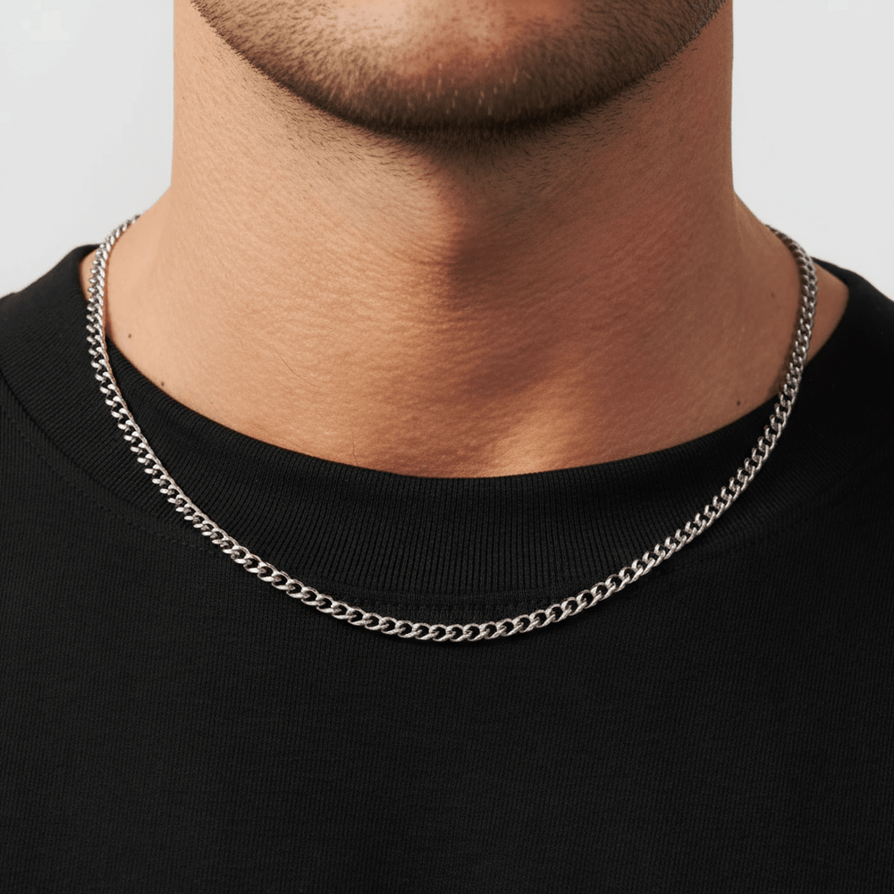 Collier cubain léger en argent sterling VORION - 3,5mm