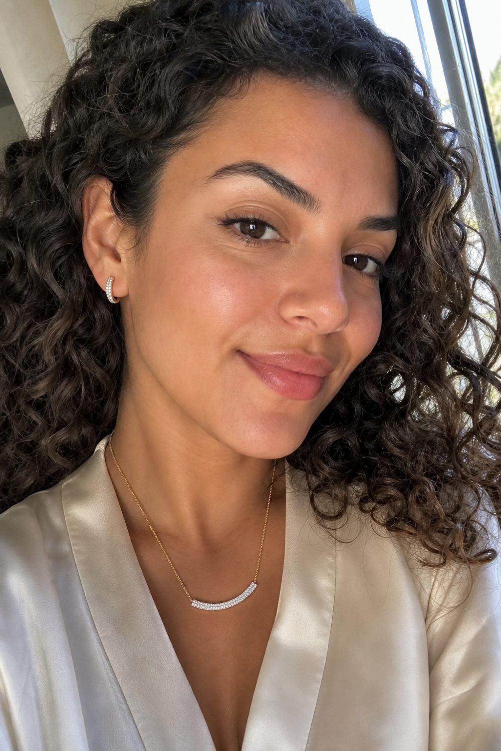 Customer wearing Crescent Glow Set